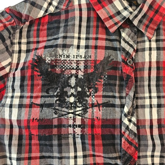 Helix Double Dragon Men's Large Long Sleeve Button Down Plaid Shirt - Picture 4 of 9